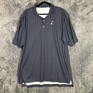 Turtleson Polo Shirt Mens XL Dark Blue Star Geometric Print Golf Performance